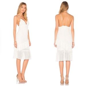NWT Revolve Saylor white lace ruffle dress